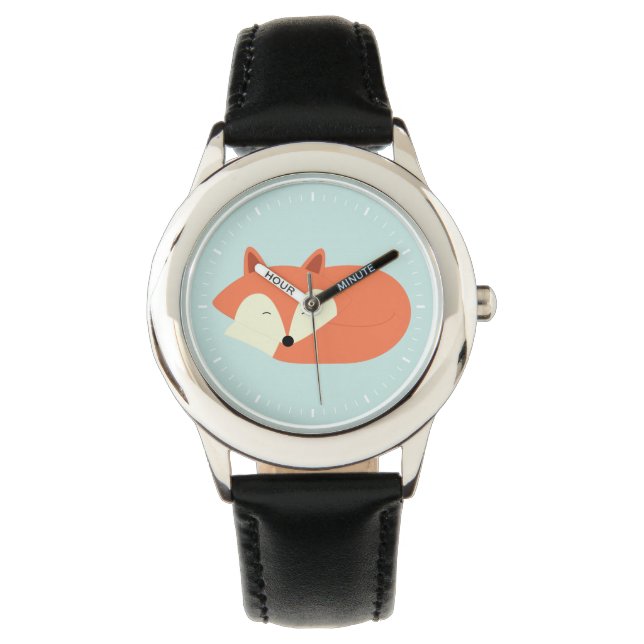 Sleepy Red Fox Horloge (Voorkant)