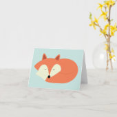 Sleepy Red Fox Kaart (Gele Bloem)