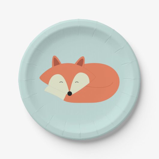 Sleepy Red Fox Papieren Bordje (Voorkant)