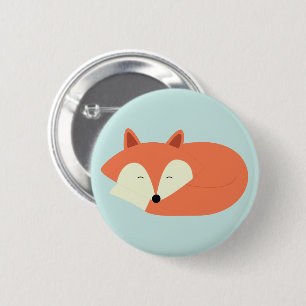 Sleepy Red Fox Ronde Button 5,7 Cm