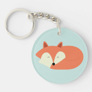 Sleepy Red Fox Sleutelhanger