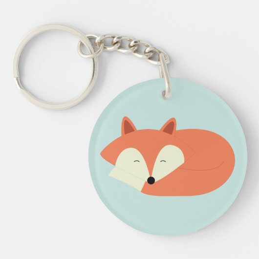 Sleepy Red Fox Sleutelhanger (Voorkant)