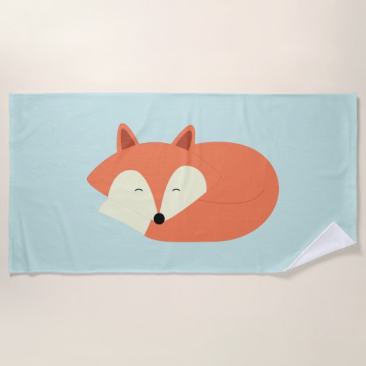 Sleepy Red Fox Strandlaken (Voorkant)