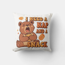 Sleepy Retro Bear Comfort Square Pillow Kussen