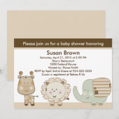 Sleepy Safari Animaux Baby shower Invitation (Devant / Derrière)