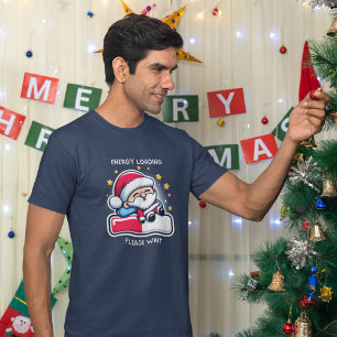 Sleepy Santa Claus Energy Loading Progress Bar T-shirt