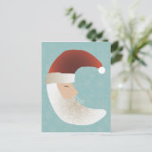 Sleepy Santa Half Moon Christmas Briefkaart (Staand voorkant)
