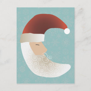 Sleepy Santa Half Moon Christmas Briefkaart