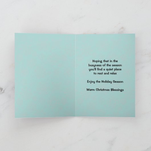 Sleepy Santa Half Moon Christmas Wenskaart Feestdagen Kaart (Binnen)