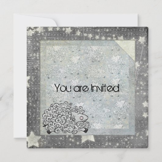 Sleepy Sheep Baby shower Kaart (Voorkant)