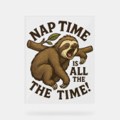 Sleepy Sloth Funny Acryl Bord (Voorkant)
