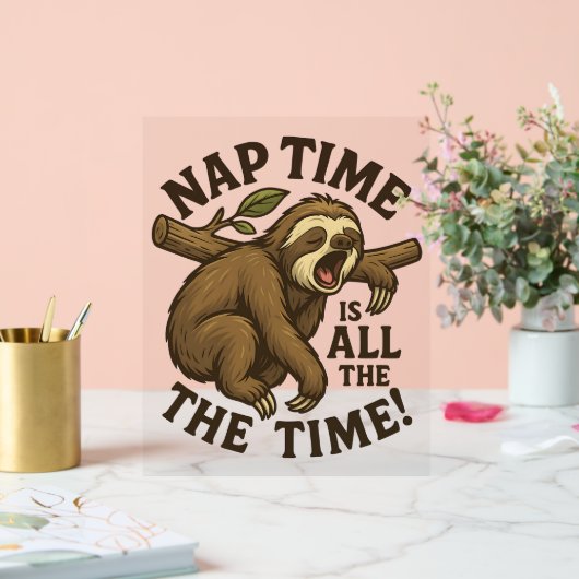 Sleepy Sloth Funny Acryl Bord (Huwelijk)