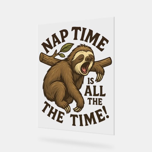 Sleepy Sloth Funny Acryl Bord (Hoek)