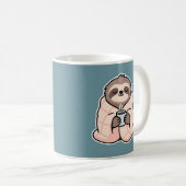 Sleepy Sloth Funny Morning Drinks Koffiemok (Voorkant rechts)