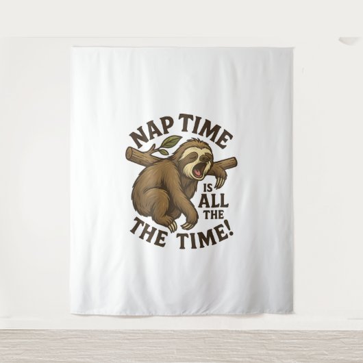 Sleepy Sloth Funny Wandkleed (Voorkant)