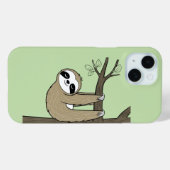 Sleepy Sloth on Branch – Relaxing Green Case-Mate iPhone Case (Achterkant (horizontaal))