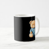 Sleepy Teddy Bear In Cute Pajama Outfit Koffiemok (Voorkant rechts)