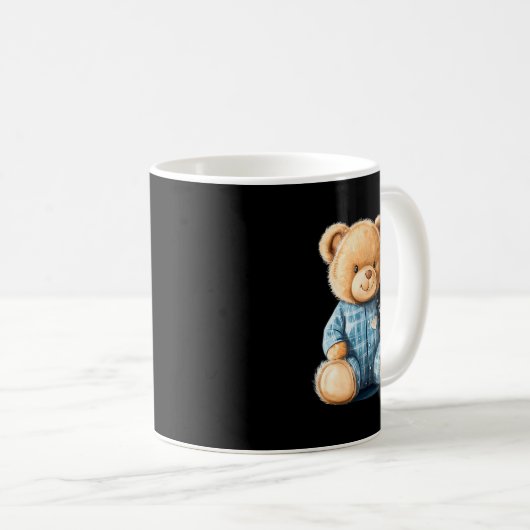 Sleepy Teddy Bear In Cute Pajama Outfit Koffiemok (Voorkant rechts)