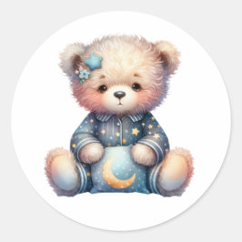 Sleepy Teddy Ronde Sticker