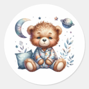 Sleepy Teddy Ronde Sticker