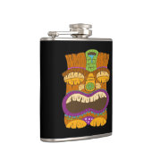 Sleepy Tiki standbeeld met open mond, grappig zwar Heupfles (Rechts)