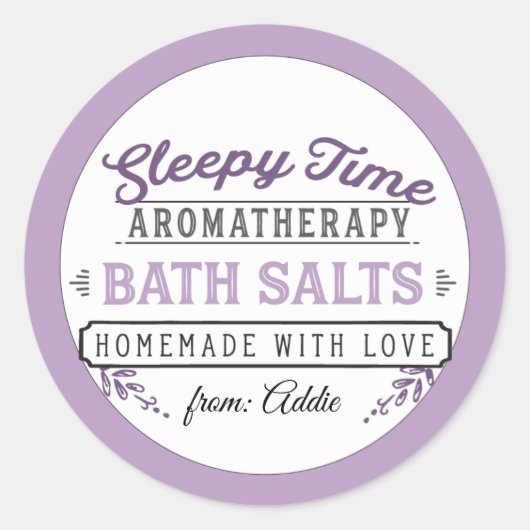 Sleepy Time Bath Salt Labels Custom (Voorkant)