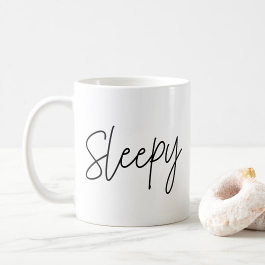 Sleepy Typografie Koffiemok (Met donut)