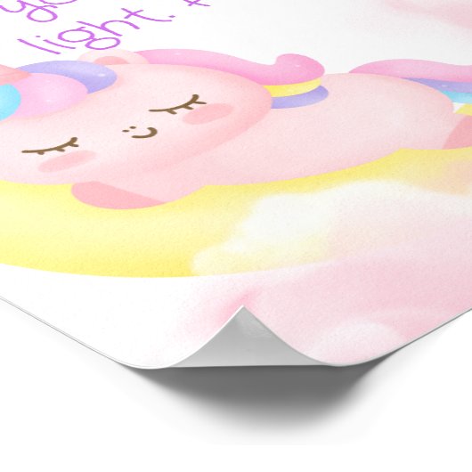 Sleepy unicorne prière Poster (Coin)