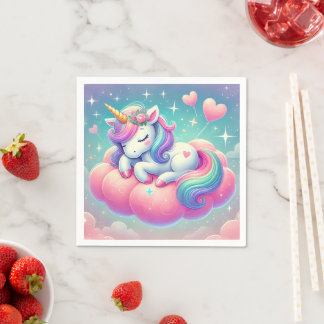 Sleepy Unicorne Valentijnsdag Gift Sierkussen Servet
