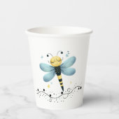 Sleepy Whimsical Dragonfly Paper Cup Papieren Bekers (Voorkant)