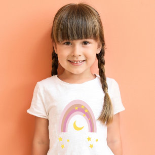 'Sleepytime Rainbow', Meisjes Schattige Boho Pink  T-shirt