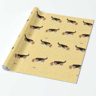 Sleepytown Beagles Wrapping Paper (Geel BG) Cadeaupapier
