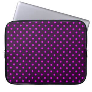 Sleeve-laptop: hotroze en Violet Polka Dot Laptop Sleeve