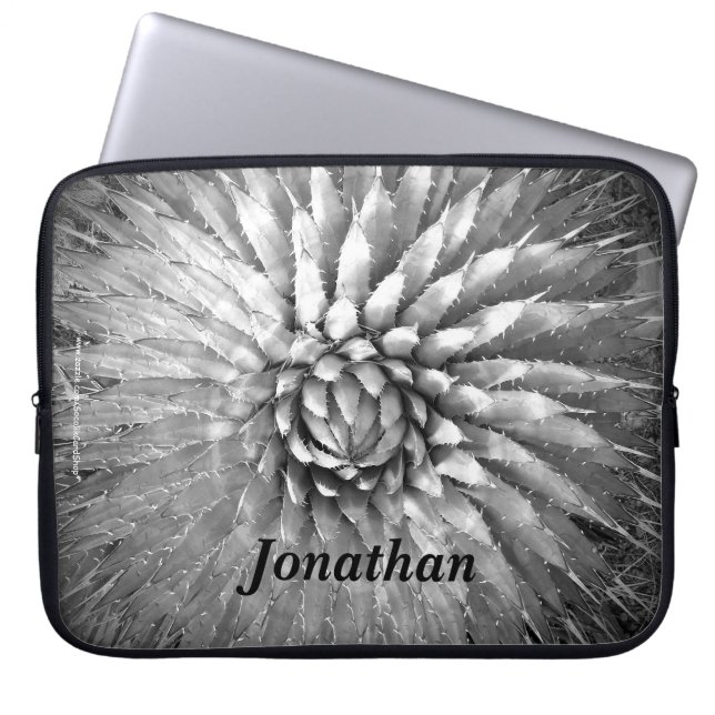 Sleeve voor laptopcomputer — zwarte & witte pieken (Voorkant)