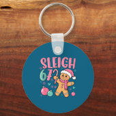 Sleigh 67 Gingerbread Christmas Six Seven Meme Vir Sleutelhanger (Voorkant)