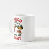 Sleigh All Day Camp All Night Christmas Design Koffiemok (Voorkant links)