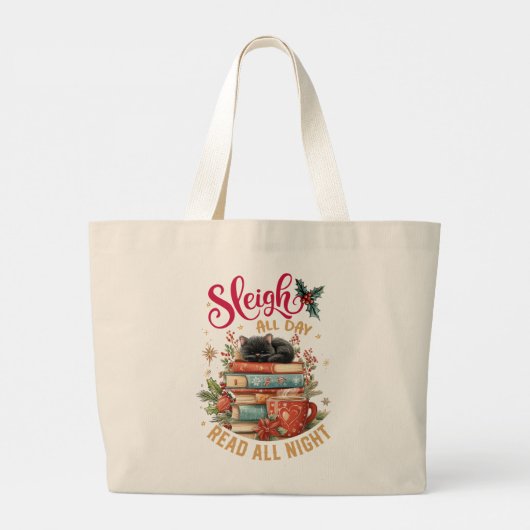 Sleigh All Day Read All Night Grote Tote Bag (Achterkant)