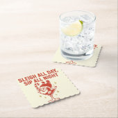 Sleigh All Day, Sip All Night – Cocktail Coaster Kartonnen Onderzetters (Insitu)