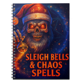 Sleigh Bells & Chaos Spells Metal Christmas Notitieboek