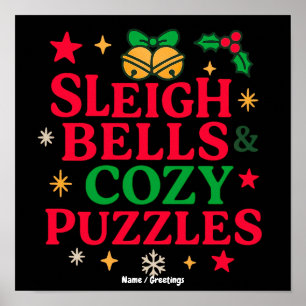 Sleigh Bells & Cozy Puzzles Kerstcadeau Poster