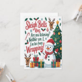 Sleigh Bells Ring Christmas Kaart (Voorkant / Achterkant in situ)
