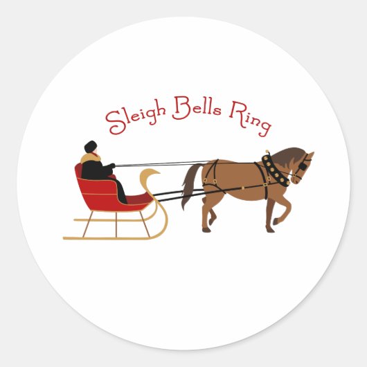Sleigh Bells Ring Ronde Sticker (Voorkant)