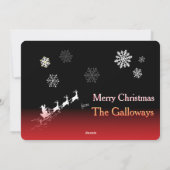 Sleigh Bells Ring 🎅 Sneeuwvlokken Kerstman Kerstm Feestdagenkaart (Achterkant)