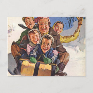 Sleigh Christmas Snow Fun Feestdagenkaart