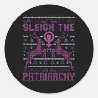 Sleigh de patriarchaat feminist ronde sticker