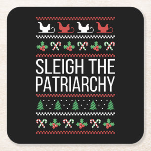 Sleigh De Patriarchie II Vierkante Kartonnen Onderzetter