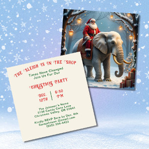 Sleigh in Shop Santa op Elephant Christmas Party Kaart