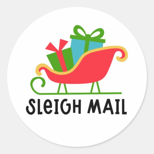 Sleigh Mail Classic Round Sticker (Voorkant)