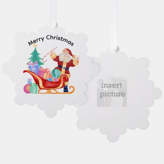 Sleigh Personalised Paper Kaart Ornament (Voorkant / Achterkant)