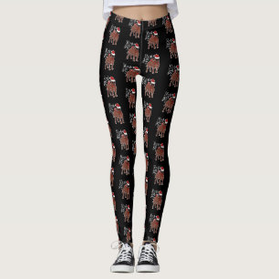 Sleigh Pitbull Dog Funny Kerstmis Leggings